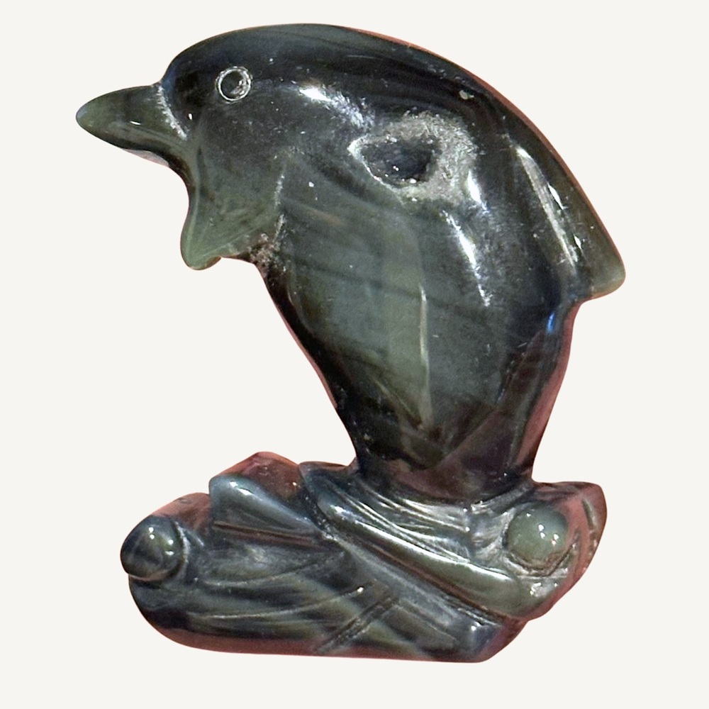 Four Carved Stone Figures - Heart, Dolphin, Elephant, Tortoise - Picture 4 of 4